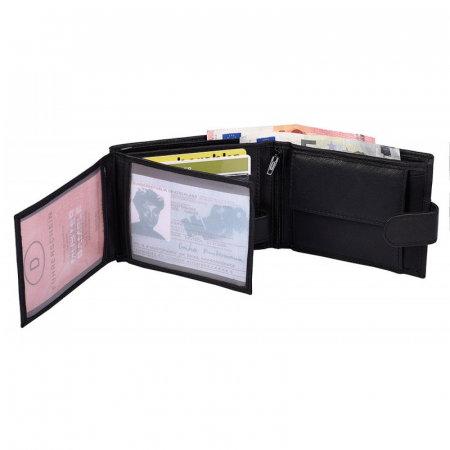 Portofel barbati, PORMG023, piele naturala, Negru, cu RFID [4]