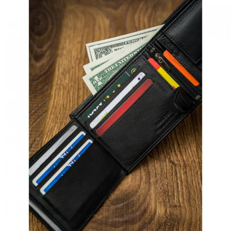 Portofel barbati, PORMG023, piele naturala, Negru, cu RFID [19]