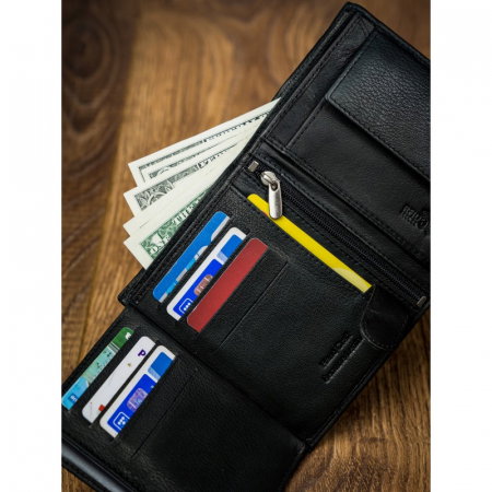 Portofel barbati, PORMG061, piele naturala, Negru, cu RFID [16]