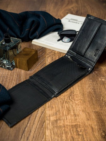 Portofel barbati, PORMG035, piele naturala, Negru, cu RFID [13]