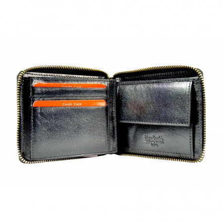 Portofel unisex PORMGP10 Negru, Piele naturala [1]