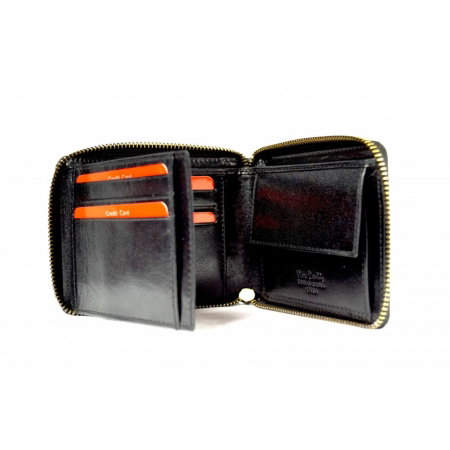 Portofel unisex PORMGP10 Negru, Piele naturala [2]