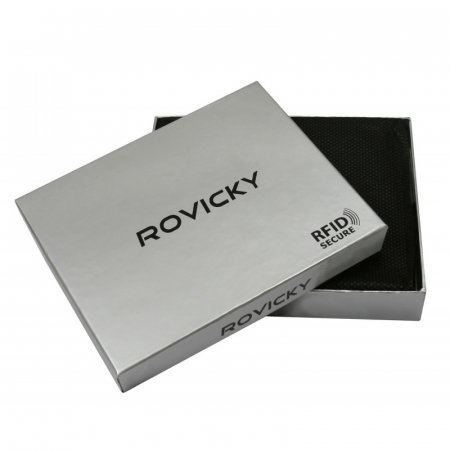 Portofel barbati premium din piele naturala Rovicky PORMG053, cu RFID, Negru [2]