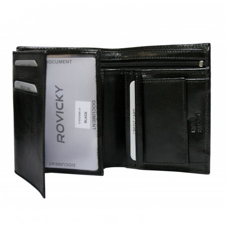 Portofel barbati premium din piele naturala Rovicky PORMG053, cu RFID, Negru [1]