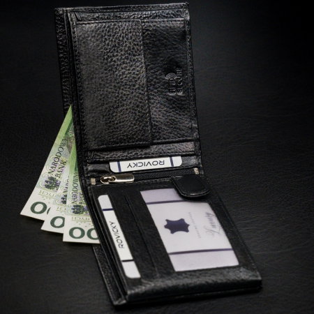 Portofel barbati premium din piele naturala Rovicky PORMG202, cu RFID, Negru [5]