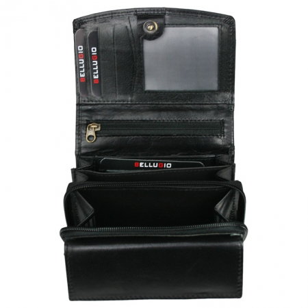 Portofel dama din piele naturala Bellugio PORT555 Negru [1]