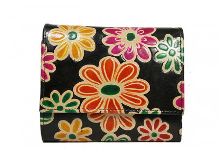 Portofel dama din piele naturala cu model floral  PORT632 [3]