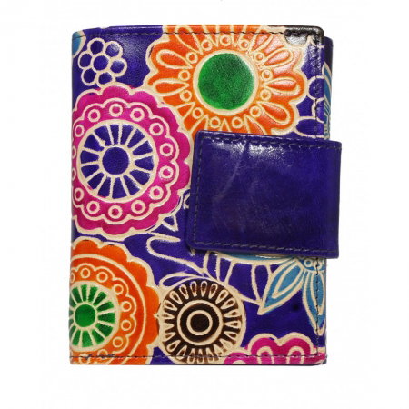 Portofel dama din piele naturala cu model floral  PORT634 [0]