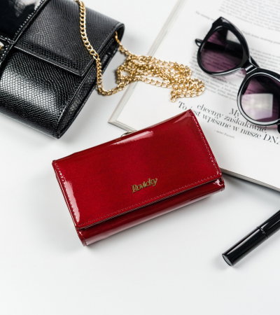 Portofel dama din piele naturala PORTG502, Rosu, Rovicky, RFID [3]