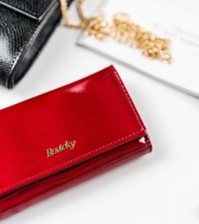 Portofel dama din piele naturala PORTG502, Rosu, Rovicky, RFID [7]