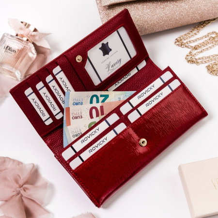 Portofel dama din piele naturala PORTG504, Rosu, Lorenti, RFID [10]