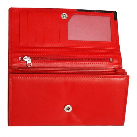 Portofel dama piele naturala Bellugio PORT203 Rosu si Negru [0]