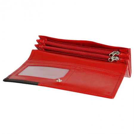 Portofel dama piele naturala Bellugio PORT500 Rosu si Negru [2]