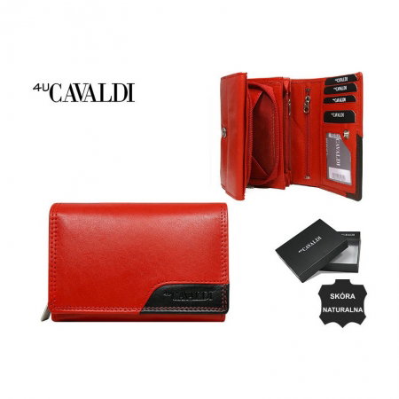 Portofel dama piele naturala Cavaldi PORT303 Rosu cu Negru [2]