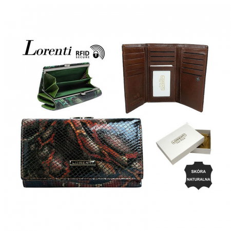 Portofel dama piele naturala Lorenti PORTG410 Rosu Piton, cu RFID [3]