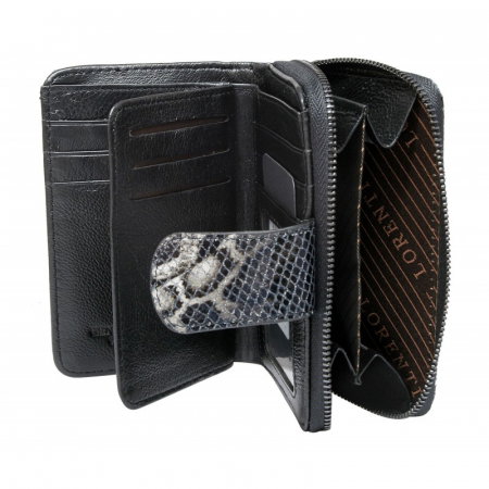 Portofel dama piele naturala Lorenti PORTG413 Negru Piton, cu RFID [1]