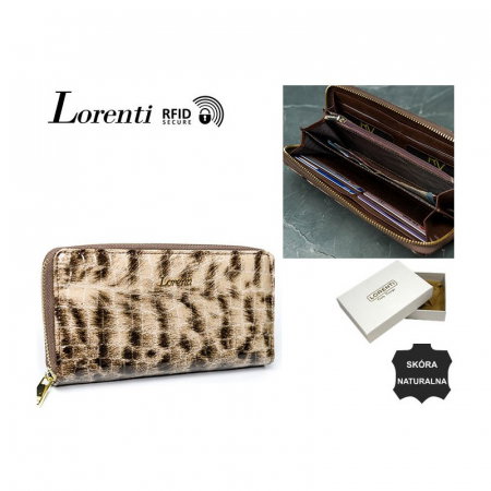 Portofel dama piele naturala Lorenti PORTG417 maron deschis, cu RFID [10]