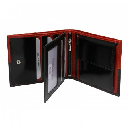 Portofel de lux din piele naturala cu protectie RFID - Rovicky PORM107 Rosu [1]