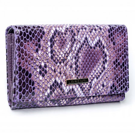 Portofel de lux pentru dama din piele naturala PORTG009 model sarpe, Lila [0]