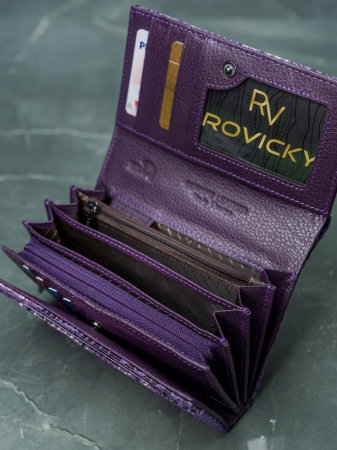 Portofel de lux pentru dama din piele naturala PORTG009 model sarpe, Lila [9]