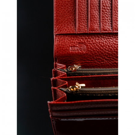 Portofel de lux pentru dama din piele naturala PORTG012, Rosu [8]