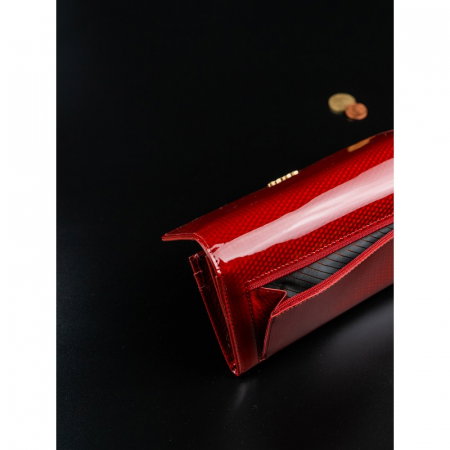 Portofel de lux pentru dama din piele naturala PORTG012, Rosu [9]