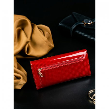 Portofel de lux pentru dama din piele naturala PORTG012, Rosu [3]