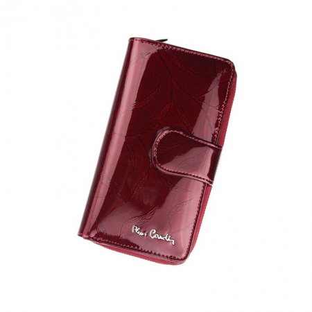 Portofel de lux pt. dama din piele naturala cu frunze Pierre Cardin PORT528 Bordo [0]
