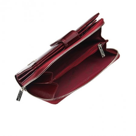 Portofel de lux pt. dama din piele naturala cu frunze Pierre Cardin PORT528 Bordo [1]