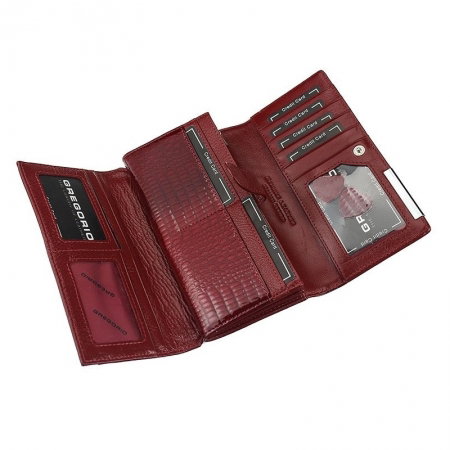 Portofel de lux pt. dama din piele naturala Gregorio PORT522 Rosu [4]
