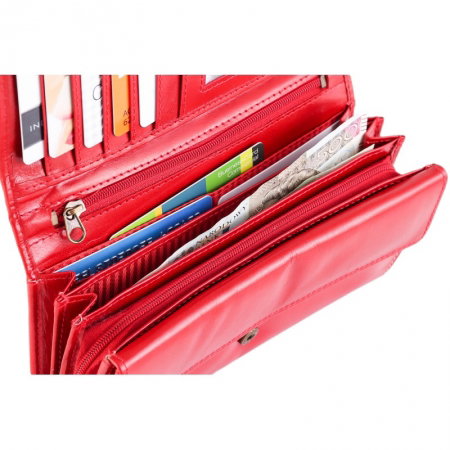 Portofel de lux pt. dama din piele naturala Lorenti PORT508 Rosu [4]