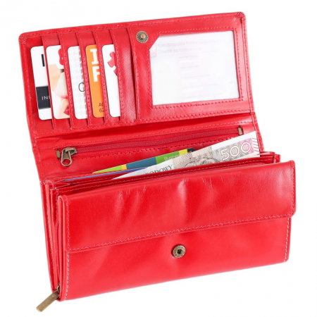Portofel de lux pt. dama din piele naturala Lorenti PORT508 Rosu [7]