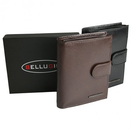 Portofel din piele naturala pentru barbati Bellugio PORM551 Negru [4]