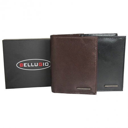 Portofel din piele naturala pentru barbati Bellugio PORM556 Maron [4]