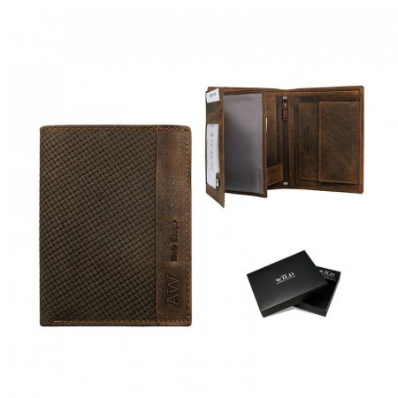 Portofel barbati, Wild, PORMG056, din piele naturala, Maro [2]