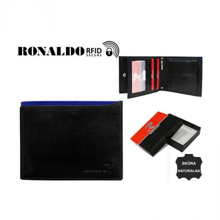 Portofel din piele naturala pt. barbati Ronaldo PORM305 Negru [6]