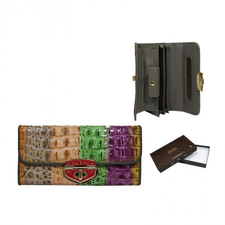 Portofel lux dama din piele naturala model crocodil, multicolor  PORT626  [2]