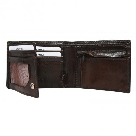 Portofel minimalist barbati din piele naturala Wild PORM592 Maron [1]