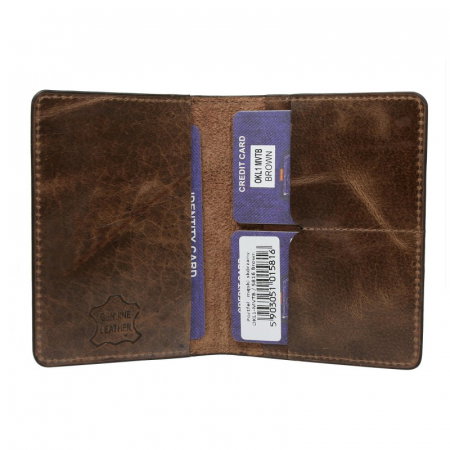 Portofel minimalist barbati, PORMG009, piele naturala, maron, cu RFID [1]