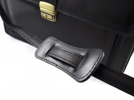 Servieta din piele naturala Neagra, incapatoare- GEA402 [5]