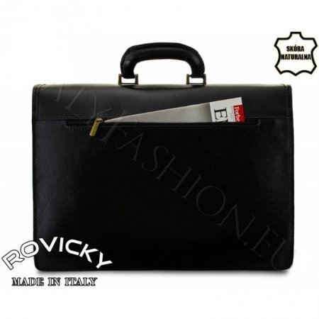 Servieta din piele naturala incapatoare marca Rovicky, Made in Italy - GEA403 [3]