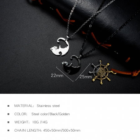 Set 2 coliere cu pisicute Ying si Yang [6]