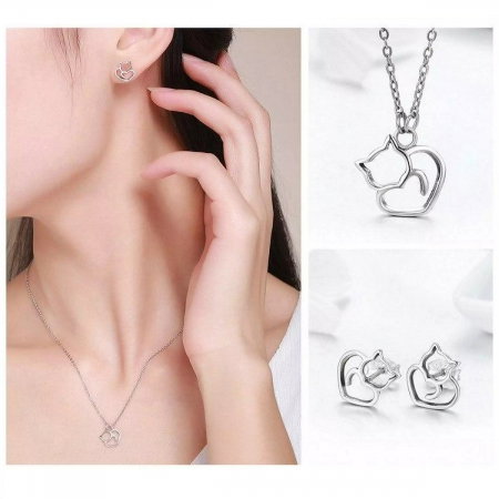 Set argint 925 cu pisicute iubitoare [3]