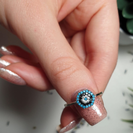 Set argint 925 rodiat cu floricele si zirconii multicolore - Be Nature STU0022 [2]