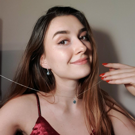 Set argint 925 rodiat cu floricele si zirconii multicolore - Be Nature STU0022 [1]