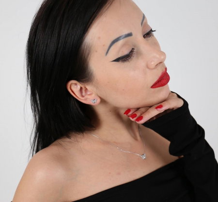 Set argint 925 aurit cu fluturi si zirconii negre - Be Nature STU0037 [2]