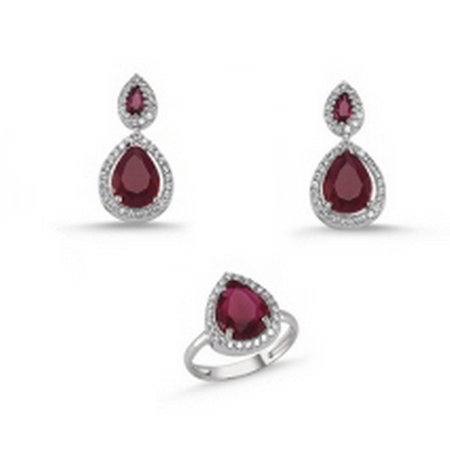 Set argint 925 rodiat cu zirconii - Be Elegant STU0032 [1]