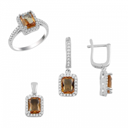 Set argint Baguette cu zultanit si zirconii [0]