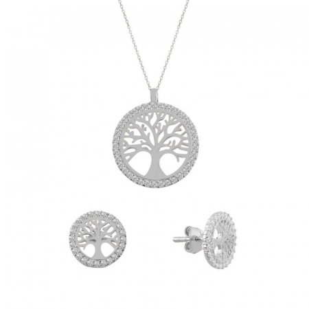 Set argint copacul vietii cu zirconii [0]