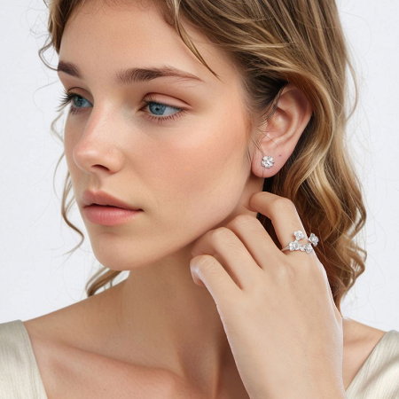 Set argint cu flori [1]